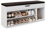 COSTWAY Schuhbank mit Sitzfl&auml;che und Stauraum, 104 x 30 x 48 cm, Garderobenbank