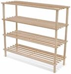 vidaXL Schuhregale mit 4 B&ouml;den 2 STK. Massivholz Tanne