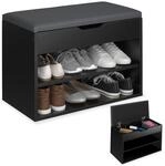 tectake&reg; Schuhschrank mit Sitzbank, Schuhregal, Sitzbank mit Stauraum, Garderobe,