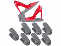 Relaxdays 8er Set Schuhstapler verstellbar, Schuhorganizer für hohe & flache Schuhe,
