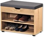 Kesper Schuhschrank mit Sitzkissen, Material: Faserplatte, Ma&szlig;e: B60 x H45 cm x L30