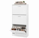VASAGLE CUSTOS Kollektion - Schuhschrank mit 3 Klappen, Schuhregal mit 3 Ebenen,