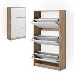 Vicco Schuhkipper Luca, Sonoma/Wei&szlig;, 59 x 105 cm 3 F&auml;cher, zur Aufbewahrung von