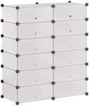vidaXL Schuh Organizer Zusammenklappbar 12 F&auml;cher Wei&szlig; Schuhregal Schuhablage