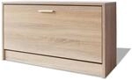 Schreibtisch mit Schublade und Schrank, Eiche, 100 x 40 x 73 cm