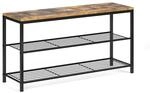 Vicco Schuhbank Fyrk, Antikholz, 100 x 51.5 cm, mit Zwei Ablageebenen zur