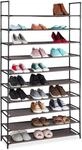 Relaxdays XXL Schuhregal Stecksystem, 10 Ebenen, f&uuml;r 50 Paar Schuhe, Stoff