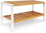 Relaxdays Schuhregal aus Bambus HxBxT: 33 x 70 x 24,5 cm robustes Bambusregal mit 2