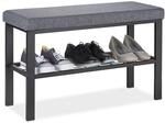 Relaxdays Schuhbank, 1 Ablage, Schuhregal mit Sitzfl&auml;che, gepolstert, HBT 50,5 x 81