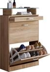 VCM Holz Schuhschrank | Ma&szlig;e: H. 91 x B. 59 x T. 22 cm | 2 Klappen | schmale