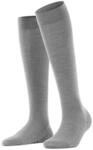 FALKE Damen Kniestr&uuml;mpfe Softmerino W Kh Wolle Baumwolle lang einfarbig 1 Paar, Grau