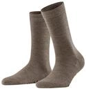 FALKE Damen Socken Softmerino W So Wolle Baumwolle einfarbig 1 Paar, Braun Pebble