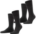 ESPRIT Herren Socken Basic Easy Multipack M So Baumwolle einfarbig 2 Paar, Grau