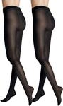 Hudson Damen Strumpfhosen Simply 40 2-Pack semi-blickdicht matt 40 DEN Black 0005