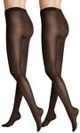Hudson Damen Strumpfhosen Simply 40 2-Pack semi-blickdicht matt 40 DEN Dunkelbraun