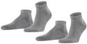 FALKE Herren Sneakersocken Happy Double Pack M Sn Baumwolle kurz einfarbig 2 Paar,
