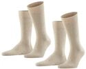 FALKE Herren Socken Happy Double Pack M So Baumwolle einfarbig 2 Paar, Beige Sand