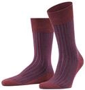FALKE Herren Socken Shadow M SO Baumwolle gemustert 1 Paar, Rot (Blackberry 8595),
