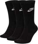 Nike Unisex Sportst&oslash;j Everyday Essential Crew Socken, black/White, M EU