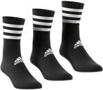 adidas Unisex 3 paar strepen Cushion Crew Socken, Black/Black/Black, L EU