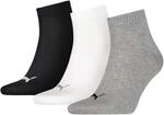 PUMA Plain 3P Quarter Socke, Mehrfarbig (Grey/White/Black), 43-46, 3er Pack