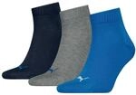 PUMA Plain 3P Quarter Socke, Mehrfarbig (Blue / Grey Melange), 35-38, 3er Pack
