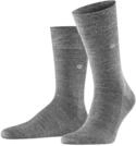 Burlington Herren Socken Leeds M SO Baumwolle Wolle einfarbig 1 Paar, Grau (Asphalt