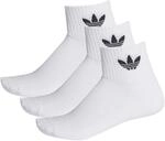adidas Unisex Mid enkelsck Socken, White/White/Black, M EU