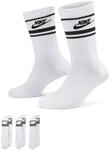 Nike Unisex Nsw Everyday Essential Cr Socke, WHITE/BLACK/BLACK, M EU