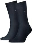 TOMMY HILFIGER Herrensocken Doppelpack Uni/Ringel dunkelblau Gr&ouml;&szlig;e 39-42