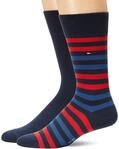 Tommy Hilfiger Herren Classic Socken, Marineblau / Rot, 43-46 EU