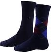 TOMMY HILFIGER Herrensocken Doppelpack Rautenmuster rot/blau Gr&ouml;&szlig;e 39-42