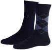 TOMMY HILFIGER Herrensocken Doppelpack Rautenmuster blau Gr&ouml;&szlig;e 39-42