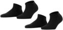 FALKE Damen Sneakersocken Happy Double Pack W Sn Baumwolle kurz einfarbig 2 Paar,