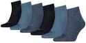 PUMA 6er Pack Unisex Quarter Plain Sportsocken 6P ECOM, 35-38, Denim