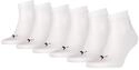 PUMA 6er Pack Unisex Quarter Plain Sportsocken 6P ECOM, 43-46, Weiss
