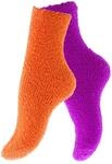 2 oder 4 Paar flauschige Kuschelsocken, Dicke warme Socken in verschiedenen