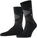 Burlington Herren Socken Manchester M So Baumwolle gemustert 1 Paar, Schwarz Black