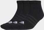 adidas Unisex Cushioned Low-Cut Socks 3 Pairs, Black / White, 13-14.5