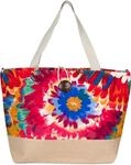 styleBREAKER XXL Strandtasche mit buntem Blumen Print | Gro&szlig;e Schultertasche mit