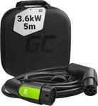 Green Cell&reg; GC Typ 2 Ladekabel f&uuml;r EV Elektroautos PHEV 3.6kW 16A Typ 2 auf Typ 2 5