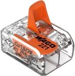 WAGO Verbindungsklemmen 221-412 | 2-polig, bis 4 mm&sup2;, COMPACT Kabelverbinder mit