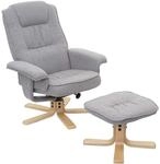 Mendler Relaxsessel M56, Fernsehsessel TV-Sessel mit Hocker, Stoff/Textil,
