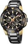 Festina Herren Uhr Analog aus Edelstahl 316L Schwarz - Quarzwerk - Chronograph -