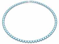 Swarovski Matrix Tennis Halskette, Blaues und Rhodiniertes Schmuckstück mit