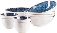 M&Auml;SER Serie Frozen 9-teiliges Bowl Set aus sch&ouml;ner Keramik, 1 Salatsch&uuml;ssel, 4