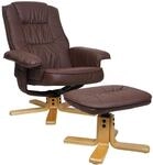 Mendler Relaxsessel M56, Fernsehsessel TV-Sessel mit Hocker Ottomane, Kunstleder