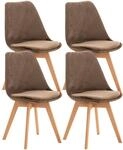 CLP 4er Set Esszimmerstuhl Linares Kunststoff I Stoff I Samt I Cord I...
