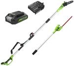 Greenworks G24PSHK2 2-in-1 Akku Stabheckenschere & Akku Hochentaster mit