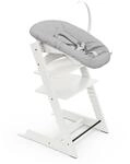 Tripp Trapp Stuhl von Stokke (White) mit Newborn Set (Grey) - F&uuml;r Neugeborene bis zu